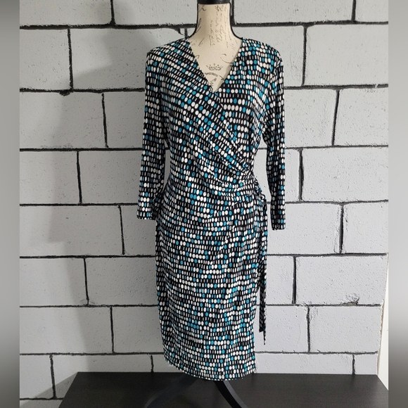 Evan Picone Dresses & Skirts - BUNDLE SALE! Evan Picone Polka Dot Wrap Dress Sz 14